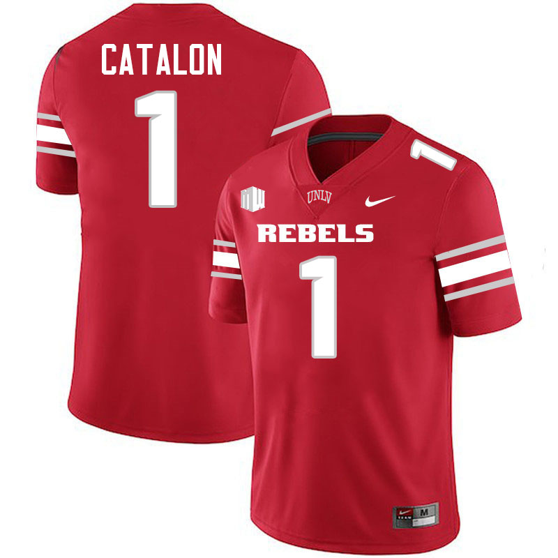 UNLV Rebels #1 Jalen Catalon Jersey Football College Uniforms,Apparels-Scarlet